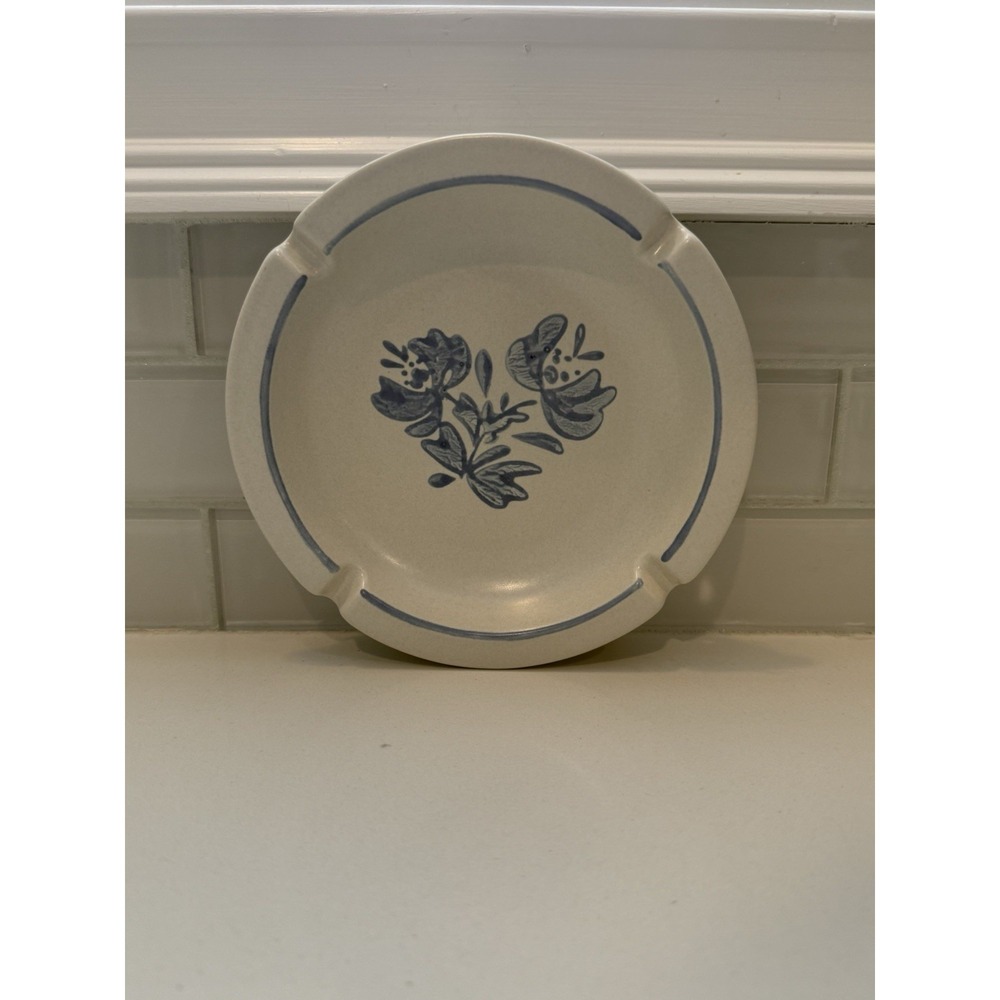 Vintage Pfaltzgraff Off White With Blue Accents Ashtray
